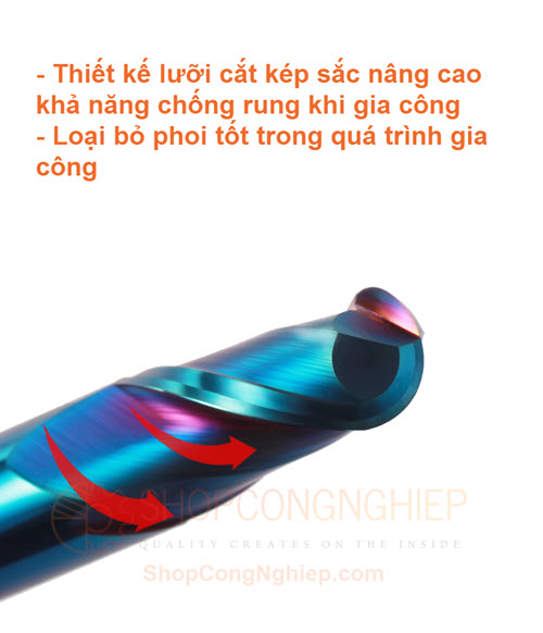 dao phay cau hop kim tungsten vise grip hrc65 phu nano blue do cung cao 6