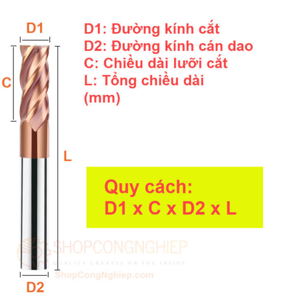 dao phay ngon hop kim tungsten hrc60 unc day phang 4 luoi cat 4